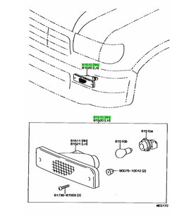 Hilux (Ln85, Ln105, Ln 106) 89 97 Tampon Sinyali Sağ  (Oem No:8151089133)