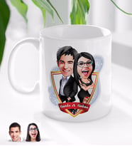 BK Gift Kişiye Özel İsimli Sevgililer Karikatürlü Beyaz Kupa Bardak-6