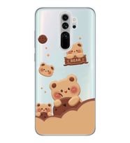 Redmi Note 8 Pro Uyumlu Bear Tasarımlı Şeffaf Telefon Kılıfı