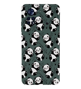Xiaomi Poco X4 Pro Uyumlu Lansman Kılıf Panda Tasarımlı İçi Kadife Kapak-Yeşil (Şeffaf)