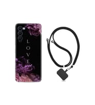 Tecno Camon 18p Kılıf Silikon Desen Boyun Askılı Love Flow 1664