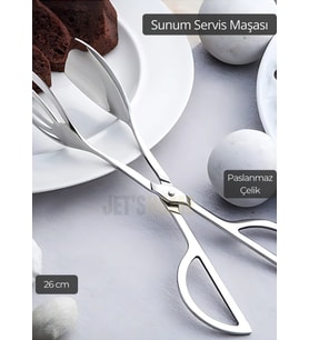 Salata Maşası Paslanmaz Çelik Maşa Pişirme Maşası Barbekü Maşası Kek Maşası 26 cm