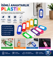Boş İsimli Anahtarlık - Plastik - Karışık Renk - Kişiselleştirilebilir