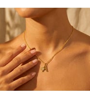 Kişiye Özel Kalp Model Parmak İzi Detaylı Harf Kolye 925K Gümüş (Gold)