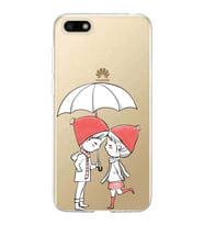 Huawei Y5 2018 Uyumlu Kapak Aşk Tasarımlı Şeffaf Silikon Kılıf