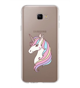 Samsung Galaxy J4 Core Kapak Unicorn Tasarımlı Şeffaf Silikon Kılıf