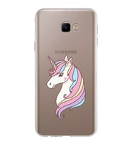 Samsung Galaxy J4 Core Kapak Unicorn Tasarımlı Şeffaf Silikon Kılıf