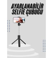 Northcity Tripod Selfie Çubuğu Bluetooth Kumandalı Kablosuz LED Işıklı - 186mm / 125g