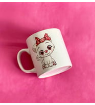 Sevimli Pembe Kedi Tasarımlı Kupa Bardak