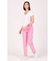 Busa Hamile Alt Karın Destekli Mom Fit Kot Pantolon Pembe