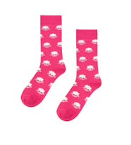 Sevimli Kuzu Desenli Pembe Unisex Soket Çorap