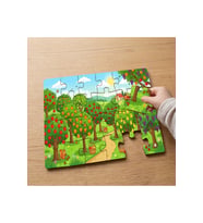 Meyve Ağaçları Bahçesi Tasarımlı 24 Parça Ahşap Çocuk Puzzle