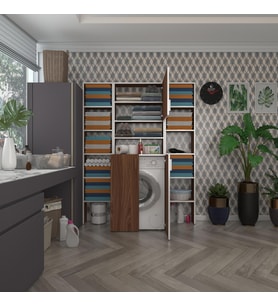 Kenzlife çamaşır makinesi dolabı kasparovmaksduble cvz 180*126*55-20 banyo kapaklı arkalıksız (Karışık)