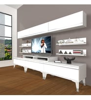 Decoraktiv Ekoflex 8Y Mdf Silver Tv Ünitesi Tv Sehpası - Parlak Beyaz