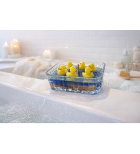 Ördek Temalı Jel Mum  Banyo & Spa Dekor Mum  Sevimli Cam Mum  Çocuk Banyo Dekoru  Hediyelik Dekoratif Mum (Mavi-Sarı)