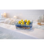 Ördek Temalı Jel Mum  Banyo & Spa Dekor Mum  Sevimli Cam Mum  Çocuk Banyo Dekoru  Hediyelik Dekoratif Mum (Mavi-Sarı)