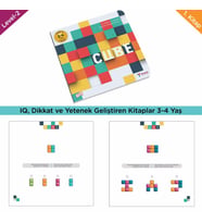 CUBE (3-4 Yaş) / IQ, Dikkati Güçlendirme Seti-Anasınıfı - TÜZDER Yayınları (Bordo)