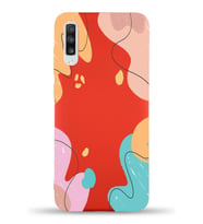 PrintiFy Samsung Galaxy A70 Uyumlu Lansman Kılıf Karışık Renkler Tasarımlı İçi Kadife Kapak (Kırmızı)