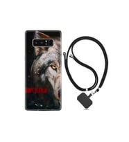 Samsung Galaxy Note 8 Kılıf Silikon Desen Boyun Askılı Wolf Eyes 1758