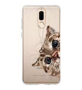 Huawei Mate 10 Lite Uyumlu Tatlı Kedi Desenli Şeffaf Telefon Kılıfı