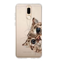 Huawei Mate 10 Lite Uyumlu Tatlı Kedi Desenli Şeffaf Telefon Kılıfı