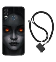 Tecno Spark 8T Kılıf Resimli Boyun Askılı İpli Desenli Silikon Series Dark Woman 1887