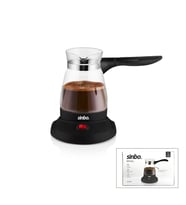 CAM ELEKTRİKLİ CEZVE TÜRK KAHVE MAKİNESİ - 5FİNCAN=500ML KABLOSUZ KULLANIM- 360°DÖNER 600W SCM-2981 (5680)