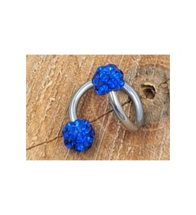 Mavi Taşlı Dudak Piercing