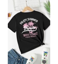 Çocuk California Pamuklu Tshirt (Siyah)
