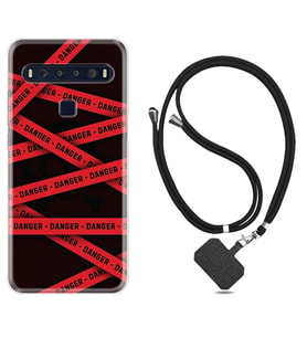 TCL 10L 10 Plus 10SE 20E 20SE 30 L7 Kılıf Boyun Askılı Silikon Danger 1372