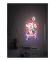 Noel Baba Figürlü Yılbaşı Temalı Neon Tabela