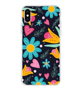 PrintiFy Apple  iPhone XS ile Uyumlu 1mm Slim Fit Retro Renkler 1 Baskılı Şeffaf  Kılıf