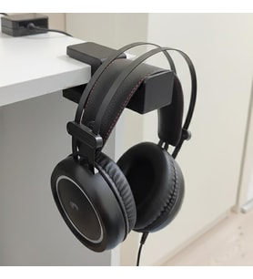Premium Siyah Asılabilir Masa Kenarı Kulaklık Standı, Ergonomik ve Sağlam