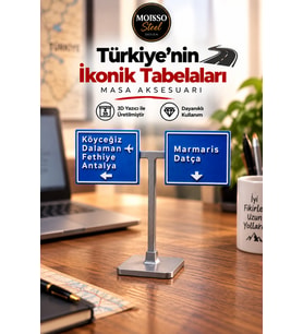 Türkiye’nin En Güzel Yol Ayrımı Tabelası 3D Baskı Dekoratif Masa Aksesuarı Minyatür Yol Tabelası