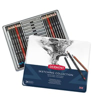 Derwent Sketching Collection Eskiz Koleksiyonu 24'lü Teneke Kutu 