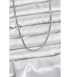 316L Çelik Zincir Gümüş Renk 60 cm Yılan Zincir Kadın Kolye - TJ-BKO10681