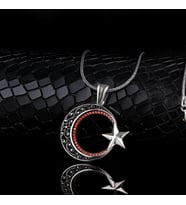 925 AYAR GÜMÜŞ TELKARİ AYYILDIZ MODEL KOLYE