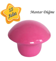 15 Adet Pembe Mantar Düğme Kulp Çocuk Bebek Mobilya Çekmece Dolap Kapak Kulbu Metal Kulp Aksesuarları Vidalı