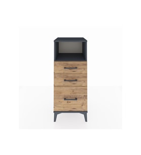 Hyperion Komodin Tek Raflı 3 Çekmeceli 44x44x106 Antrasit-Çam