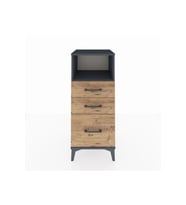 Hyperion Komodin Tek Raflı 3 Çekmeceli 44x44x106 Antrasit-Çam