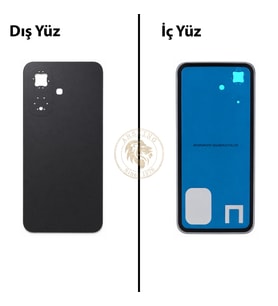 Infinix Smart 10 Siyah Uyumlu Arka Kapak Arka Cam Batarya Pil Kapağı Lazer Kesim Back Cover