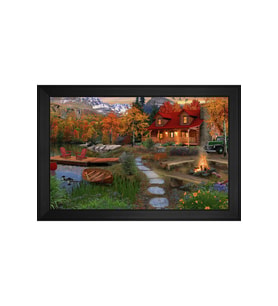 Manzara Temalı Kanvas Tablo 50 x 70 cm Siyah Çerçeve
