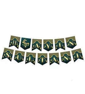 11 Ayın Sultanı Banner Ramazan Süsleme Ev dekorason 2 Metre İpli-