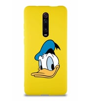 Xiaomi Redmi K20 Soft Premier Kapak Donald Duck-B Tasarımlı Silikon Kılıf - Sarı (Şeffaf)