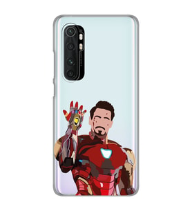 Xiaomi Mi Note 10 Lite Uyumlu Iron Man Desenli Şeffaf Telefon Kılıfı