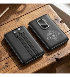 BK Gift Kişiye Özel İsimli 10.000 mAh Powerbank PB-4019 -15, Dijital Ekranlı Taşınabilir Şarj Cihazı, Kurumsal Hediye