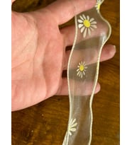 PAPATYA DESENLİ TÜL ŞERİT DİKİŞ GİYİM AKSESUARI EN 5 CM (1 METRE ) (Ekru)