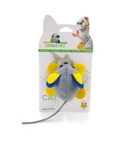 Dobo Pet Titreşimli Fare Kedi Oyuncağı Büyük Kulak (Gri - Sarı)
