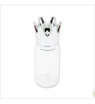 Cam Tüp Şişe 6,5cm x 2,2cm, Kral Tacı Gümüş Kapaklı - 1 Adet (STD)