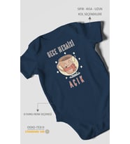 Gece Mesaisi Açık Baskılı Bebek Zıbını – Çıtçıtlı Body  %100 Pamuk Kısa Kol (Lacivert)